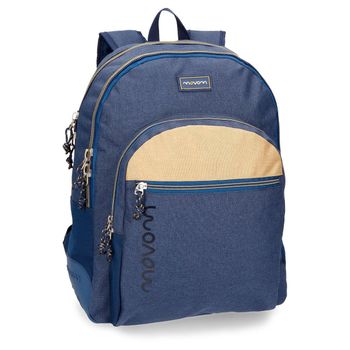 Mochila Movom Babylon Azul Doble Compartimento 44cm Adaptable Carro