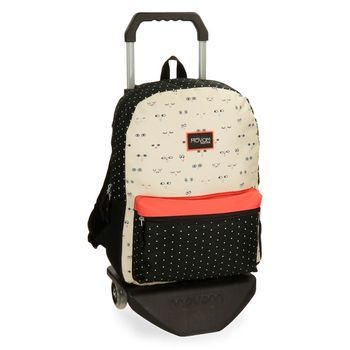 Mochila Escolar Con Carro Movom Wink Beig 42cm