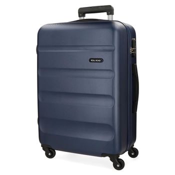 Maleta Mediana Rígida 65cm Roll Road Flex Azul Marino