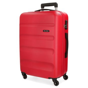 Maleta Mediana Rígida 65cm Roll Road Flex Rojo