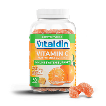 Vitaldin Vitamina C Gummies - 240 Mg Por Dosis - 80 Gominolas - Complemento Alimenticio Para Niños Y Adultos