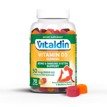 Vitaldin Vitamina D3 Gummies - 2000 Ui Por Dosis - 70 Gominolas - Complemento Alimenticio Para Niños Y Adultos