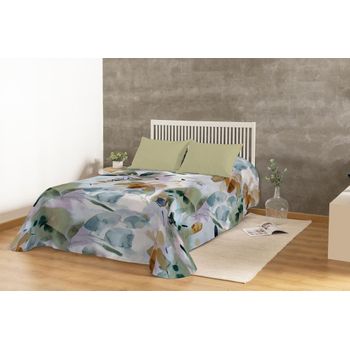 Colcha Bouti Estampada Verano Aluya Cama 135 Cm Karamelo