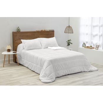 Edredon Jacquard Sherpa Karamelo Ania Blanco Para Cama De 90 Cm