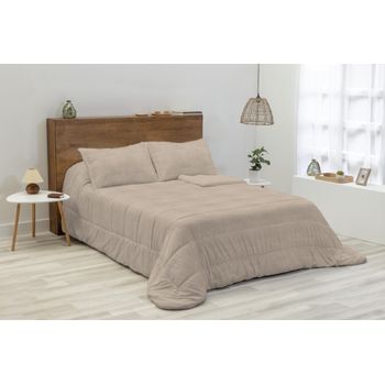 Edredon Jacquard Sherpa Karamelo Ania Beige Para Cama De 90 Cm