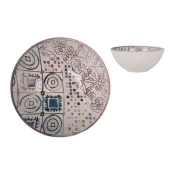 Bol La Mediterránea Grecia Porcelana Azul Marrón Brillo (ø 16 X 7 Cm)