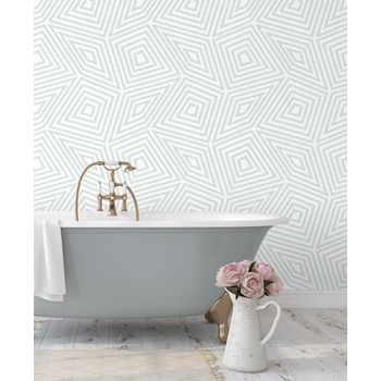 Papel Pintado Vinílico Ecológico Geométrico De Estilo Nórdico - Magnus 679675 De Gaulan - Rollo De 10 M X 0,53 M