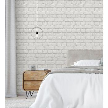 Muestra Din A4 De Papel Pintado Imitación Muro De Ladrillo Gris Claro Industrial Con Textura - Dayton 006223 De Gaulan