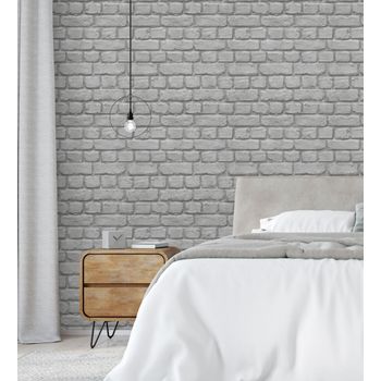 Muestra Din A4 De Papel Pintado Imitación Muro De Ladrillo Gris Industrial Con Textura - Dayton 006224 De Gaulan