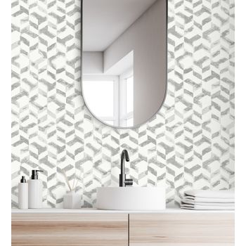 Papel Pintado Vinílico Ecológico Geométrico Rombos Blanco Gris Y Plata En  Relieve - Kepler 679267 De Gaulan - Rollo De 10 M X 0,53 M con Ofertas en  Carrefour