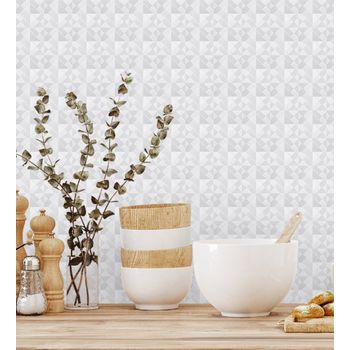 Muestra Din A4 De Papel Pintado Vinílico Lavable Ligeramente Metalizado Con Textura En Relieve - Claxton Tiles 680966 De Gaulan