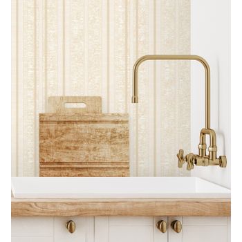 Muestra Din A4 De Papel Pintado Vinílico Lavable De Rayas Beige Con Textura En Relieve - Enzo Stripes 681662 De Gaulan