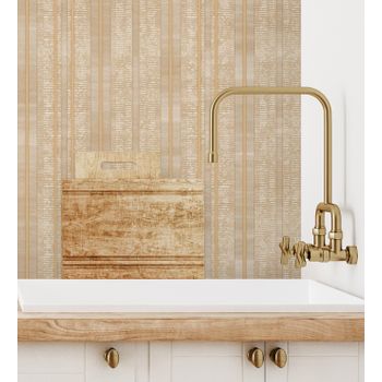 Muestra Din A4 De Papel Pintado Vinílico Lavable De Rayas Ocre Con Textura En Relieve - Enzo Stripes 681663 De Gaulan