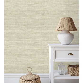 Papel Pintado Vinílico Ecológico Efecto Fibra Vegetal Tejida Teñida Con Textura En Relieve - Soho Fabric 682345 De Gaulan - Rollo De 10 M X 0,52 M