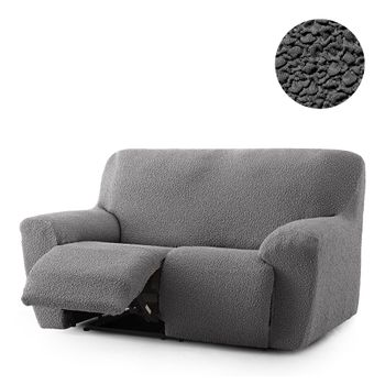 Funda Sofá Relax Bielastica Adaptable 2 Plazas (150-200 Cm) Gris Oscuro