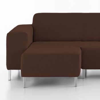 Funda De Sofá Chaise Longue Izquierdo Brazo Corto Adaptable Bielástica Eiffel Textile Le Havre Marron