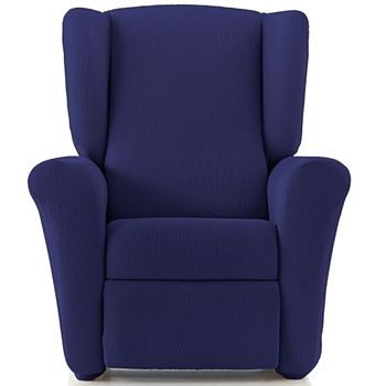 Funda De Sofá Elástica Adaptable Vipalia Rústica Relax Reclinable Azul