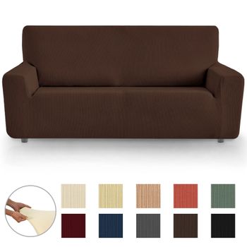 Funda De Sofá Elástica Adaptable Eiffel Textile Rústica 2 Plazas (120-180cm) Marron