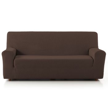 Funda De Sofá Elástica Adaptable Eiffel Textile Rústica 4 Plazas (240-270cm) Marron