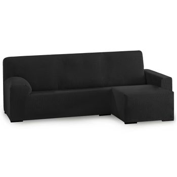 Funda De Sofá Elástica Adaptable Vipalia Montecarlo Chaise Longue Corto Derecha Negro