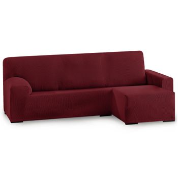 Funda De Sofá Elástica Adaptable. Modelo Rustica. Rojo Chaise Longue Corto Derecha