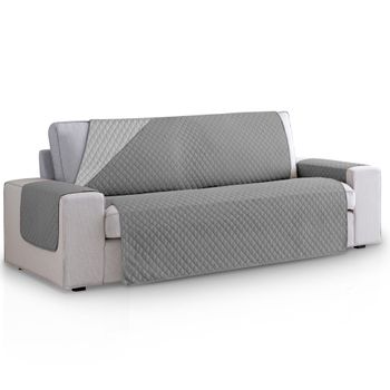 Vipalia Protector Funda Sofa 1 Plaza con lazos. Color Gris. 3 plazas (180 -  230 cm)