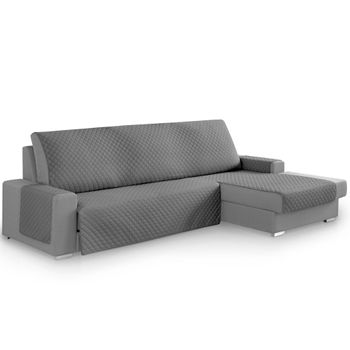 Protector Funda Sofá Chaiselongue Brazo Derecho Acolchado Rombos Vipalia Gris