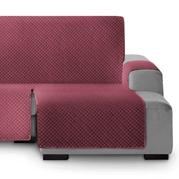 Protector Cubre Sofá Acolchado Círculos Vipalia Chaise Longue Derecha 240 Cm Rojo (visto De Frente)