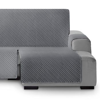 Protector Cubre Sofá Acolchado Círculos Vipalia Chaise Longue Derecha Extra 290 Cm Gris (visto De Frente)