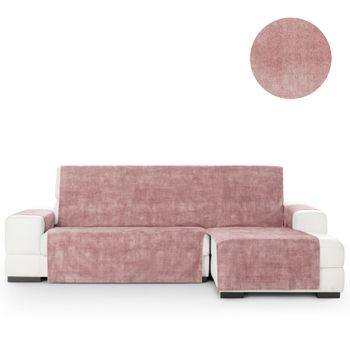 Cubre Sofá Protector Antimanchas Acabado Aterciopelado Turin Rosa Chaise Longue Derecho Extra 290 Cm