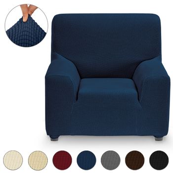 Funda Sillón / Sofá Adaptable Bielástica 1 Plaza Eiffel Textile Mónaco (70-110cm) Azul