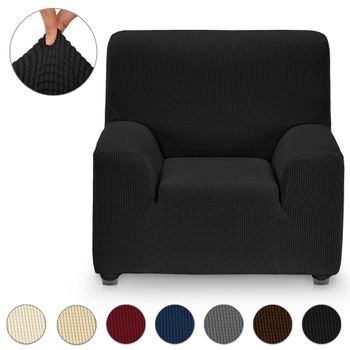 Funda Sillón / Sofá Adaptable Bielástica 1 Plaza Eiffel Textile Mónaco (70-110cm) Negro