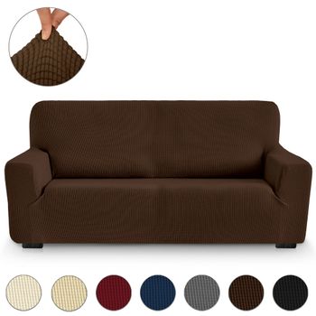 Funda Sofá Adaptable Bielástica 2 Plazas Eiffel Textile Mónaco (130-180cm) Marron