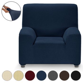 Funda De Sillón Sofá Elástica Adaptable Milan 1 Plaza Eiffel Textile 70 - 110 Cm Azul