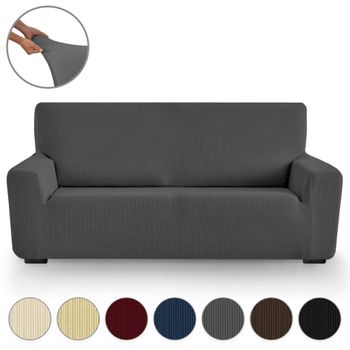 Funda De Sofa Elástica Adaptable Berta, 3 Plazas - 180 - 200 Cm. Teja  Estoralis con Ofertas en Carrefour