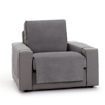 Protector Funda Sillón Relax Chenilla Lisa Diseño Elite Vipalia 1 Plaza Gris