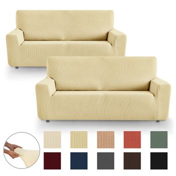 Funda De Sofa Elástica Adaptable Berta, 3 Plazas - 180 - 200 Cm. Maquillaje  Estoralis con Ofertas en Carrefour