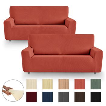 Pack 2 Fundas de sillón 1 plaza (70-110) cm marrón MILAN