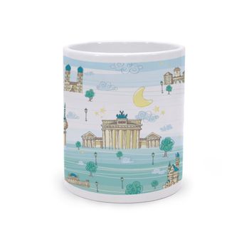 Taza De Ceramica Alemania Azul