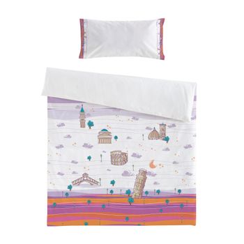 Funda Nordica Italia Cama 90 160x220 Malva/naranja