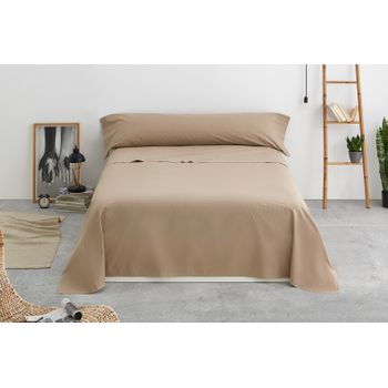 Vipalia - Juego De Sábanas De Franela 100% Algodón. Cama 135/140 Cm. Ramas  Beige con Ofertas en Carrefour