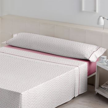 Vipalia - Juego De Sábanas 3 Piezas Estampadas. Modelo Lunares. Cama 105 Cm. Rosa