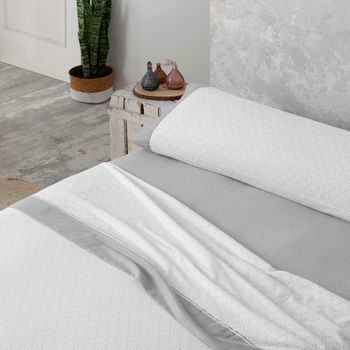 Juego De Sábanas Invierno Franela 100% Algodón Isabella Para Cama De 135  Gris con Ofertas en Carrefour