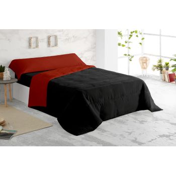 Edredón Relleno Reversible Bicolor Otoño Invierno 250gr Vipalia Cama 150/160 Cm Negro/rojo