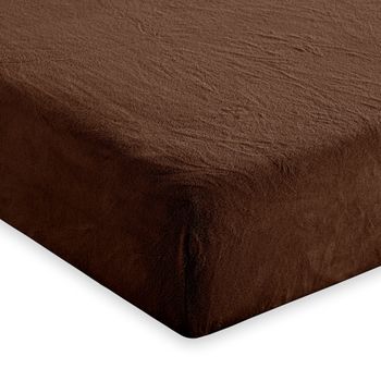 Sábana Bajera Ajustable Coralina Elástica Vipalia Cama 105 Cm Marrón