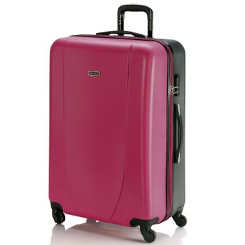 Maleta De Viaje Grande Abs Texturizado Trolley 70cm Xl 71170 Fucsia-antracita