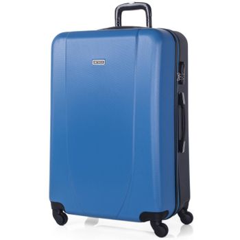 Maleta De Viaje Grande Abs Texturizado Trolley 70cm Xl 71170 Azul-antracita