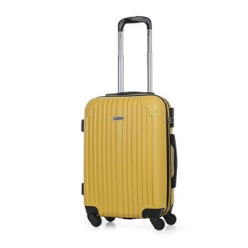 Maleta Cabina Abs Texturizado Trolley De Viaje Rígida Vuelos Low Cost T71550 Amarillo