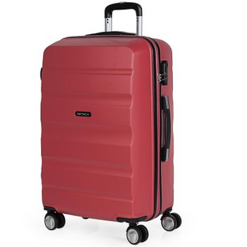 Maleta De Viaje Mediana Abs Texturizado Trolley 60cm 4 Ruedas Dobles T71660 Coral