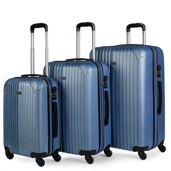 Maletas De Viaje Rígidas Abs Cabina Mediana Grande Expandibles T71500 Azul Zafiro